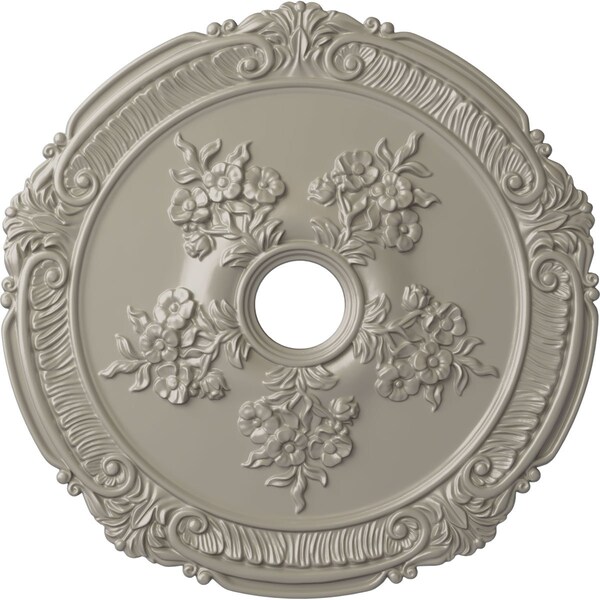 Ekena Millwork Attica with Rose Ceiling Medallion (Canopies up to 4 1/2"), 26"OD x 3 3/4"ID x 1 1/2"P, Pearl White CM26ATPWS - main